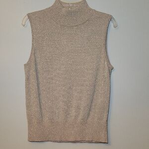 Liz Claiborne Sleeveless Metallic Knit Top Holiday classy‎